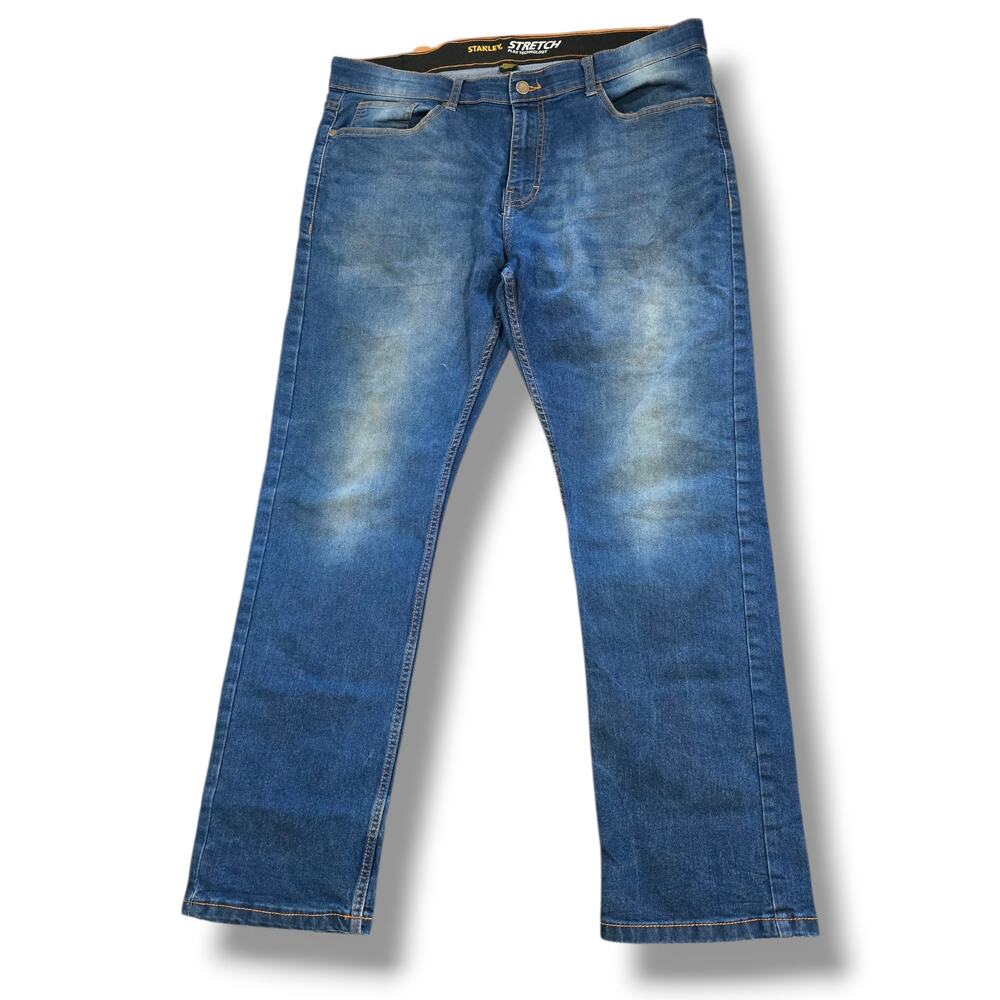 Stanley Men's Flex Technology Stretch Straight Leg Jeans 38x32 Medium Wash